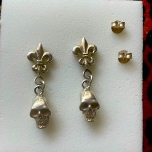 KING BABY,CHROME HEARTS,BLOODLINE SKULL EARRINGS💀